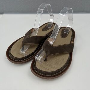 Born Owen Leather Flip Flop Sandals Mens  US 10 EUR 43 Toe Post Cushion Brown
